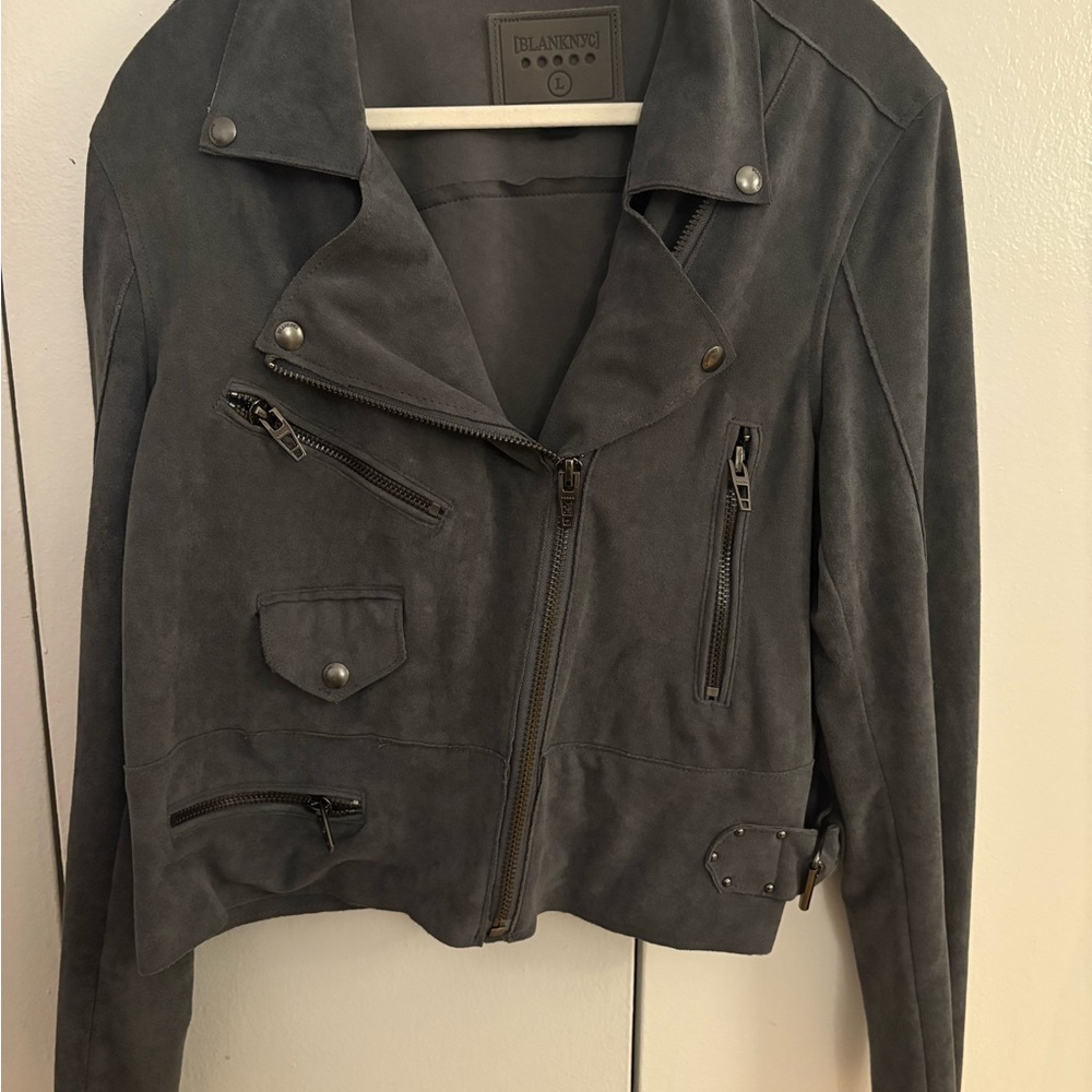 Blank NYC Women's Charcoal Suede Jacket